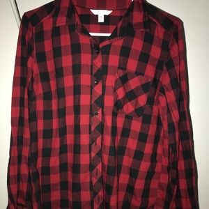 Time And Tru Plaid Button Front Shirt
